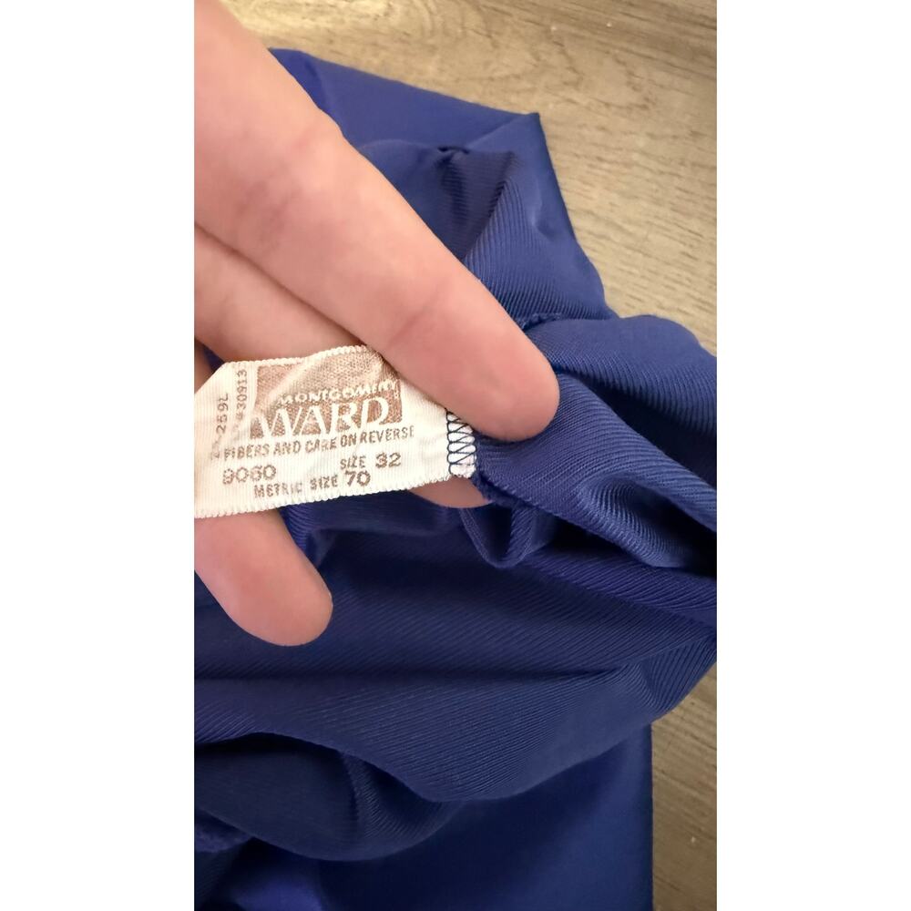 Vintage WARD Blue Lace Slip Dress | Size 32 | Sheer Nylon Nightgown - Picture 7 of 7